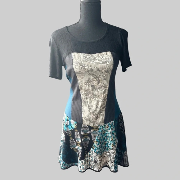 Kollontai Lace Patchwork Mini  Dress Tunics - Picture 1 of 15